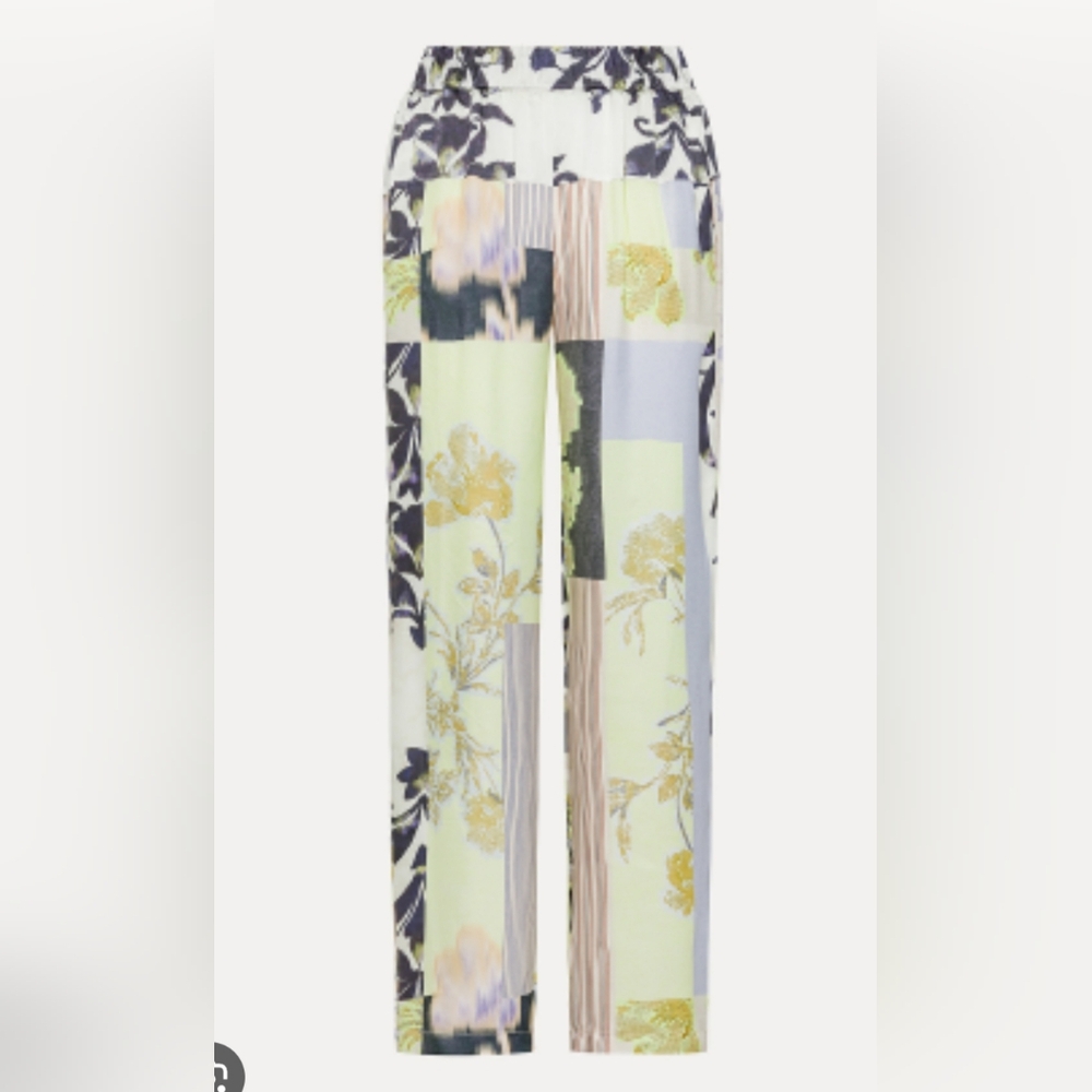 Forte Forte Secret Garden Print Viscose Silk Twill Pants Spring Easter Brunch